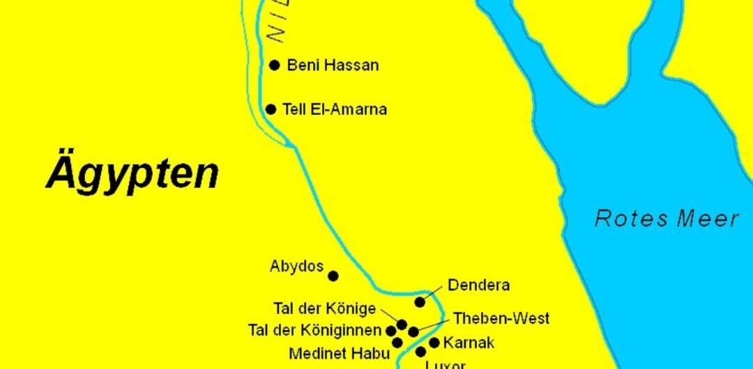 Übersichtliche karte von ägypten mit allen wichtigen Städten, Wüsten, Küsten und Sehenswürdigkeiten.