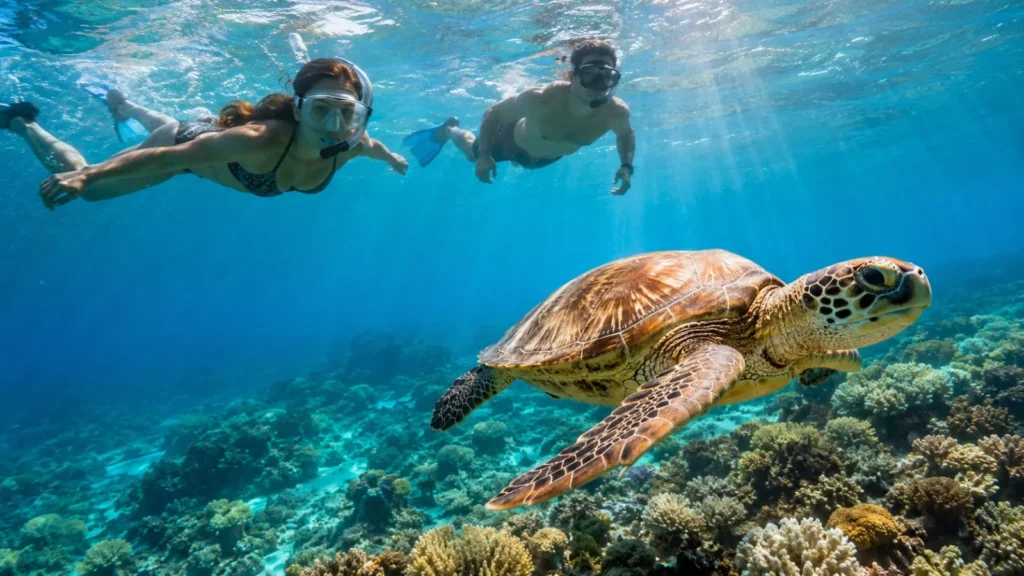 Kombireise Kairo und Baden – Schildkröten beim Schnorcheln in Marsa Alam.