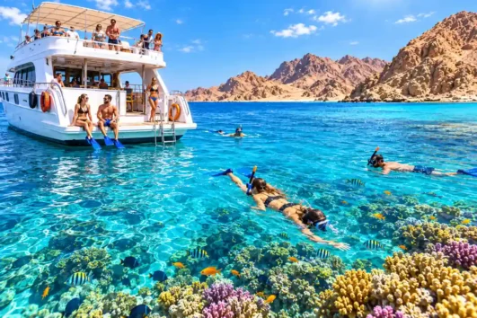 Bootstour im Ras Mohammed Nationalpark auf dem Roten Meer.