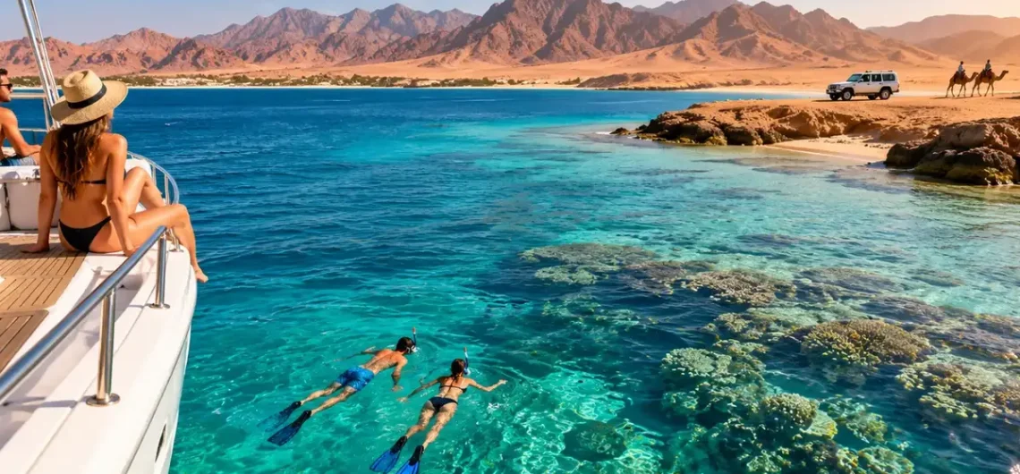 Marsa Alam Ausflüge mit Boot, Schnorcheln und Wüstenerlebnis am Roten Meer.