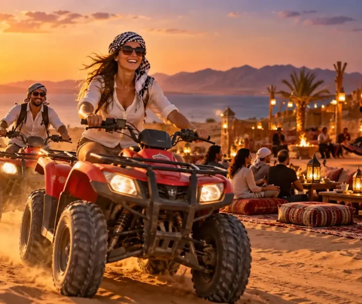 Quad Safari Safaga mit Abendessen und Show bei Sonnenuntergang.